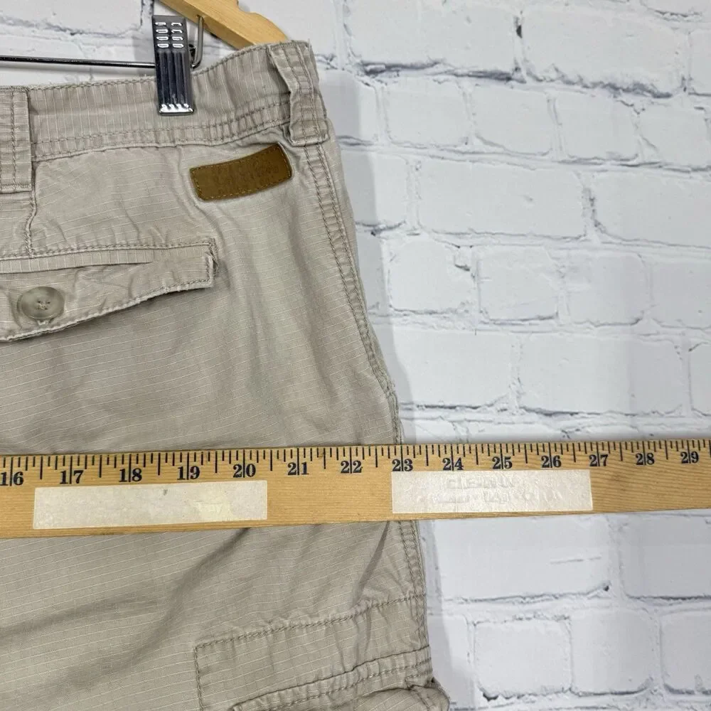 Cabelas Cargo Pants Men 36X32 Beige Hiking Outdoor Work Wear Farm Utility Casual